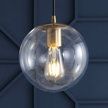 Bleecker 7.75" Metal/Glass Globe LED Pendant